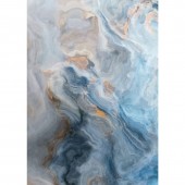 Blue and Gold Marble Effect Glass Wall Art